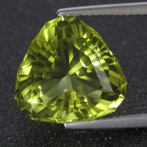 Cuarzo limón natural brillante de 9,26 quilates 13,6 mm piedra preciosa de Brasil corte trillón de lujo - Imagen 1 de 3