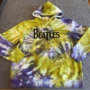 the Beatles custom chartruese purple tie dye embroidered hoodie adult L - Picture 1 of 8