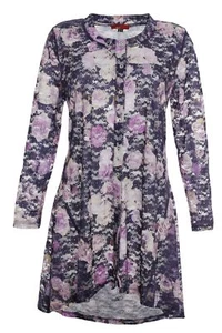 X Dos Red Camiseta Blusa FAE Mujer Estilo de Capas más Grande Encaje - Picture 1 of 6