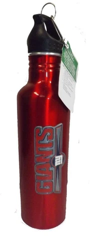 New York Giants Sports Aluminum Metal 34 oz 1 Liter Red Water Bottle Cover