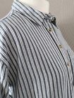 Next Ladies Casual Shirt Blouse Blue Stripe Woven Cotton Tassle Trim Size UK 8P