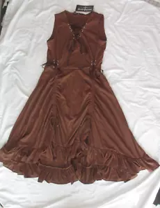 Steampunk Gothic Lace Up A Line Drawstring Ruffle Bottom Cosplay Dress - Medium - Picture 1 of 7