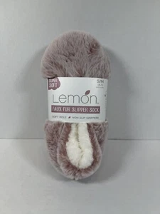 Calcetín Zapatilla Limón Damas Felpa con Suela de Agarre S/M Talla 5-7 - Imagen 1 de 5