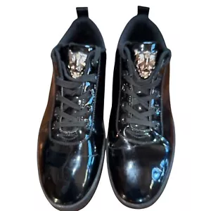 Phillip Plein Black Lion Head Patent Leather Low Top Shoes LACE UP MENS Sz 10.5 - Picture 1 of 8