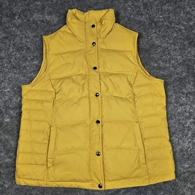 Lands' End Down Vest Women's XL / 18 Yellow Down Filled Snap Closure Packable - Image 1 of 4