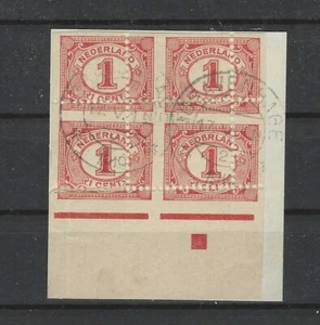 Nederland 51 Cijfer  TANDINGSVARIATIE  blokje van 4 VFU/gebr CV ?? € Certificaat - Picture 1 of 3