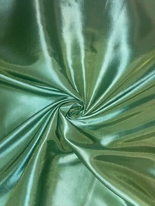 1 METER SAGE GREEN PLAIN SMOOTH TAFFETA BRIDAL/CURTAIN FABRIC 58” WIDE - Picture 1 of 2