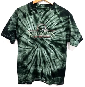 Men's Green Tie-Dye New Orleans The Big Easy Embroidered T-Shirt Size M NWOT - Picture 1 of 8