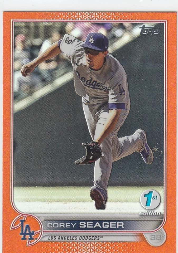 COREY SEAGER /75 TOPPS 1ST FIRST EDITION ORANGE FOIL DODGERS #301 2022 22 - Image 1 of 1