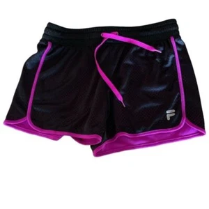 Fila Sport Womens Mesh Athletic Shorts Elastic Waist Size Small Black - Picture 1 of 4