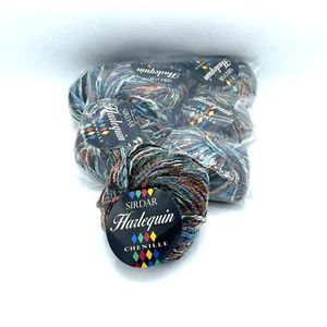 8 Sirdar Harlequin Chenille Variegated Blue Browns Yarn Skeins 86 Yards Each - Picture 1 of 6