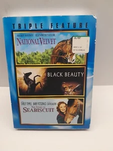 New Warner Brothers Triple Feature DVD National Velvet Black Beauty Seabiscuit - Picture 1 of 6