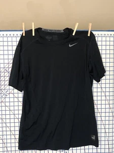 Nike Pro Combat Shirt Large Navy Performance Center Swoosh Drifit Preppy Mens - Picture 1 of 6