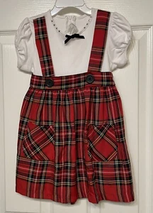 Girl’s Goodlad Red Plaid Apron Style Dress, Outfit, size 5 - Picture 1 of 3