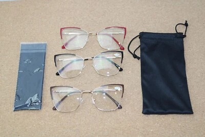 Gafas de lectura La Deessa +2,50 Mujer Adulto Lote de 3 Rojo Negro Marrón Foto 1 de 4