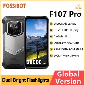 Linternas de teléfono resistentes Global Fossibot F107 Pro 5G 28000 mAh 66 W 200 MP 30+512 GB - Imagen 1 de 12