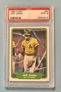 Jeff Jones 1982 Fleer #94 Oakland Athletics PSA 9 MINT - Bild 1 von 2