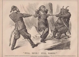 1879 Originale Punzone Legno Incisione Tirare Diavolo Pasha Baker John Tenniel Swain - Foto 1 di 2