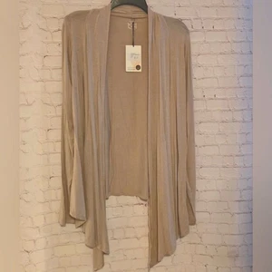 NWT COSSET Draped Cardigan Viscose/Bamboo Spandex Light Tan Women's Large - Picture 1 of 5