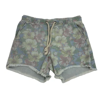 Aerie Womens M Floral Drawstring Shorts Raw Hem Lounge Casual Summer Beachwear - Image 1 of 4