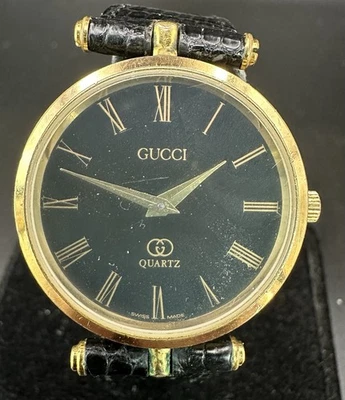 Classic Vintage 30mm Swiss Gold GUCCI T-Bar Wristwatch w/Band & Buckle Not Work - Image 1 of 4