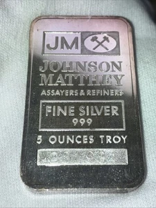 1982 Johnson Matthey 5 oz 0.999 Silver Bar, Escalante Mine Rancher's Exploration - Picture 1 of 2
