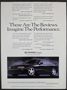Anuncio impreso Toyota Supra MK4 1994 "Estas son las reseñas. Imagina el rendimiento." - Imagen 1 de 1