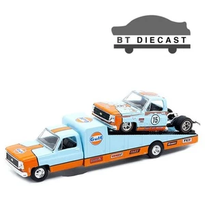 M2 1973 CHEVROLET C30 & 1978 SILVERADO 10 BEDLESS 1/64 GULF LIVERY 39200 MJS07 - Picture 1 of 2