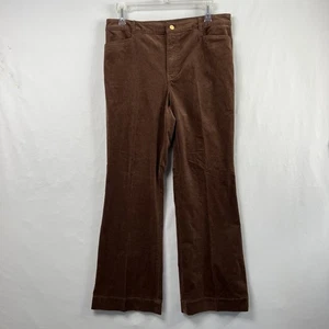 Pantalone Talbots donna taglia 14 vita alta velluto a coste marrone gamba dritta elasticizzato - Foto 1 di 14