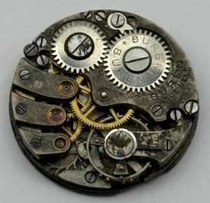 Buren 8 3/4 15 Jewels Watch Movement Manual Wind Vintage Parts Repair 19.7mm - Picture 1 of 19