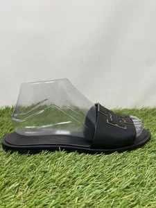 Sandalias deportivas Tory Burch Slide de cuero negro doble T para mujer talla 7 - Imagen 1 de 9