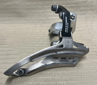 NOS Campagnolo Record 10 Titanium Triple Front Derailleur 35 Clamp-on, Very Rare - Image 1 of 4