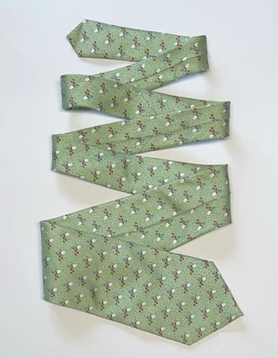 Corbata para hombre Vineyard Vines 100 % seda verde fondo muñeco de nieve bolas de nieve nueva con etiquetas Foto 1 de 4