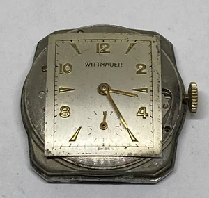 Vintage Wittenauer 11N 17 Jewel Watch Movement Dial Hands & Case Back Runs - Picture 1 of 5