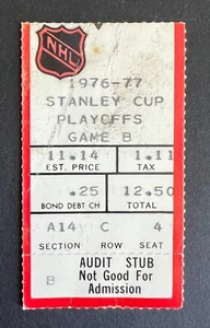 1977 Rnd 1 Game 3 Toronto Maple Leafs vs Pittsburgh Penguins Ticket Stub 4/9/77 - Picture 1 of 2