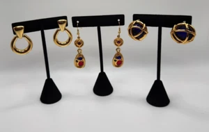 Vintage Gold Tone Earring lot Jewel Tone Mogul Joan Rivers Monet - Picture 1 of 18