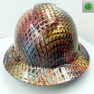 New Custom PYRAMEX(Full Brim) Hard Hat IRONMAN METALLIC SWIRL 3D CRAZY SICK NEW - Picture 1 of 6