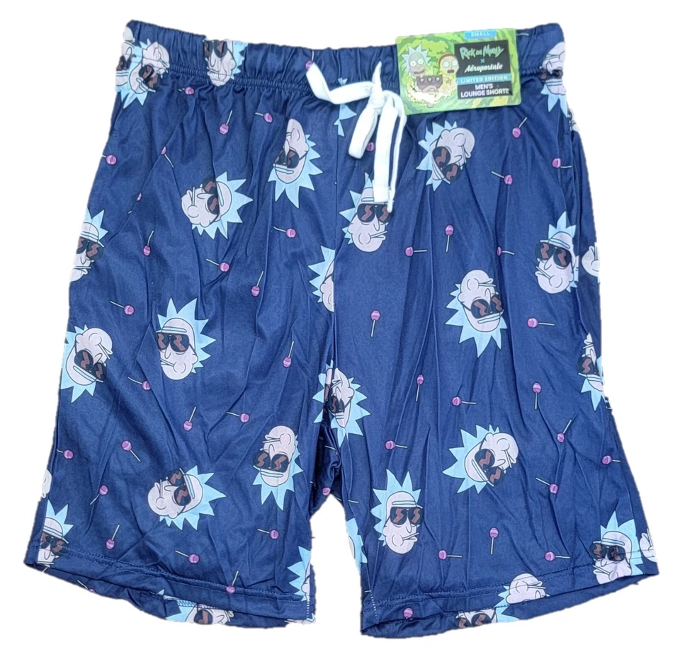 Pantalones Cortos Aeropostale Rick And Morty Rick's Para Hombre Edición Limitada, Azul Marino Foto 1 de 1