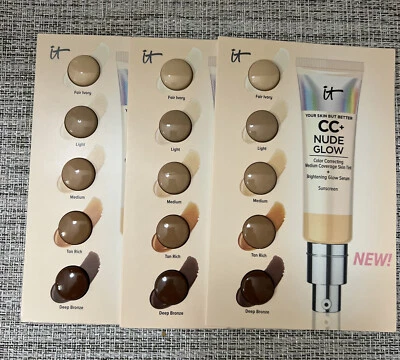 3X IT Cosmetics CC Nude Glow Color Correcting Medium Coverage Skin Tint  E5 - Image 1 of 4