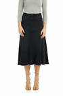 Esteez ASPEN Denim Skirt - Midi A-Line Flared Jean Skirt for Women - BLACK