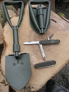 Notfall Outdoorset KLAPPSPATEN + Taschenmesser BW Messer Hacke Spaten Schaufel  - Bild 1 von 3