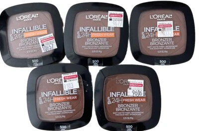 5 L'Oreal Paris Infallible 24H Fresh Wear Bronzer Shade-500 Dark Lots 5 Sealed - Image 1 of 4