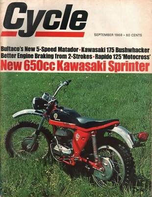 1968 September Cycle Motorcycle Magazine Kawasaki 175 Bushwhacker W1SS Commander Foto 1 de 2