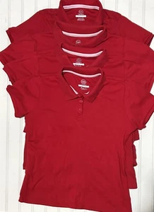 Wonder Nation Girls School Uniform Shirts 14/16 Red Polo Tops Casual LOT Preppy - Picture 1 of 8