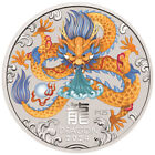 2024 Australia Lunar Series III Year of the Dragon  Silver Colorized Coin