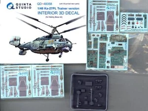 Quinta Studios 1/48 Ka-27PL TRAINER 3D DECAL COLORED INTERIOR SET + RESIN PARTS - Picture 1 of 8