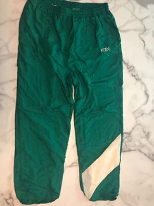 The Kool Collection Vintage Green Track Pants Sweatpants White Stripe Size XL - Picture 1 of 10