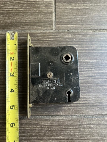 AntiqueSargent Co. Mortise Door Lock Skeleton Key Hole Brass Cover