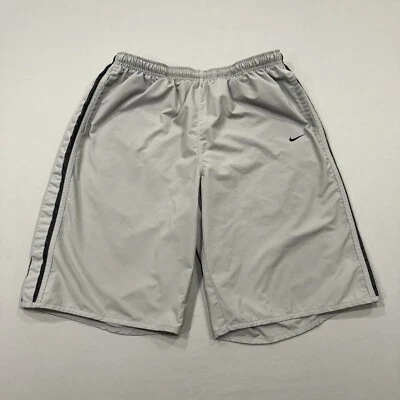 Nike Swim Shorts Mens Large Gray Board Shorts Logo Pockets Mesh Lined Casual - Image 1 of 4
