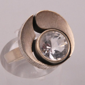 Ring Silber 925 modernes Designerstück by Karl Laine Finnland mit Bergkristall